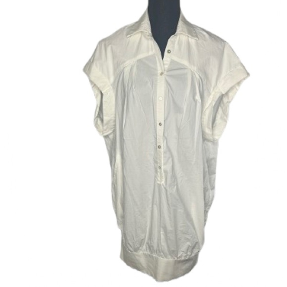 ZARA White Button-Up Shirt Dress